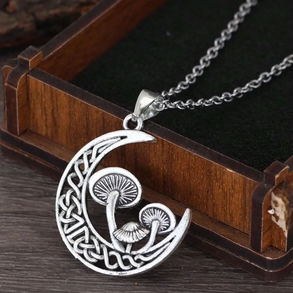 3for$20 1pc Fashionable Minimalist Vintage Mushroom Pendant Necklace